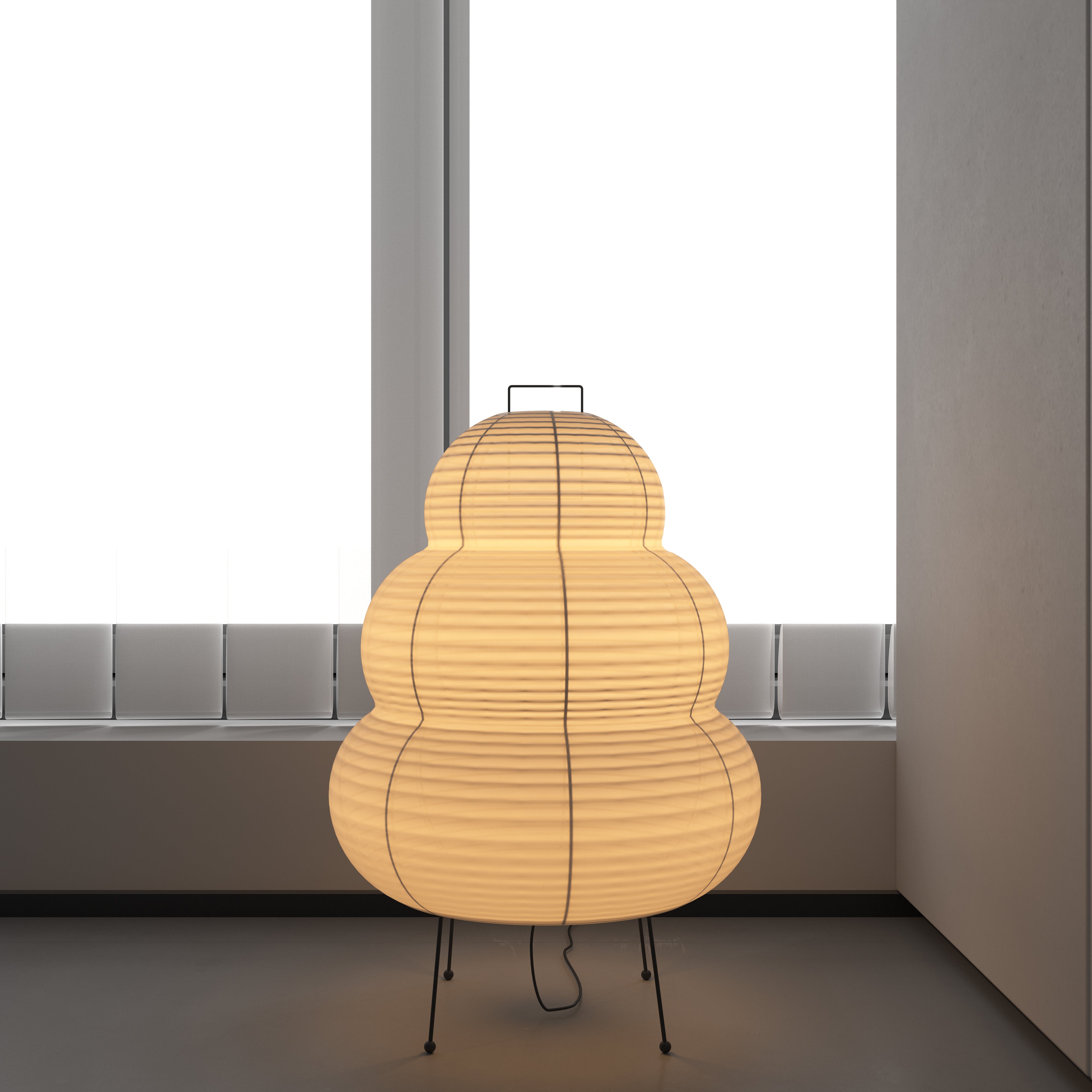 Isamu Noguchi Light Sculpture Akari 24N/ 25N Floor/ Table Lamp in
