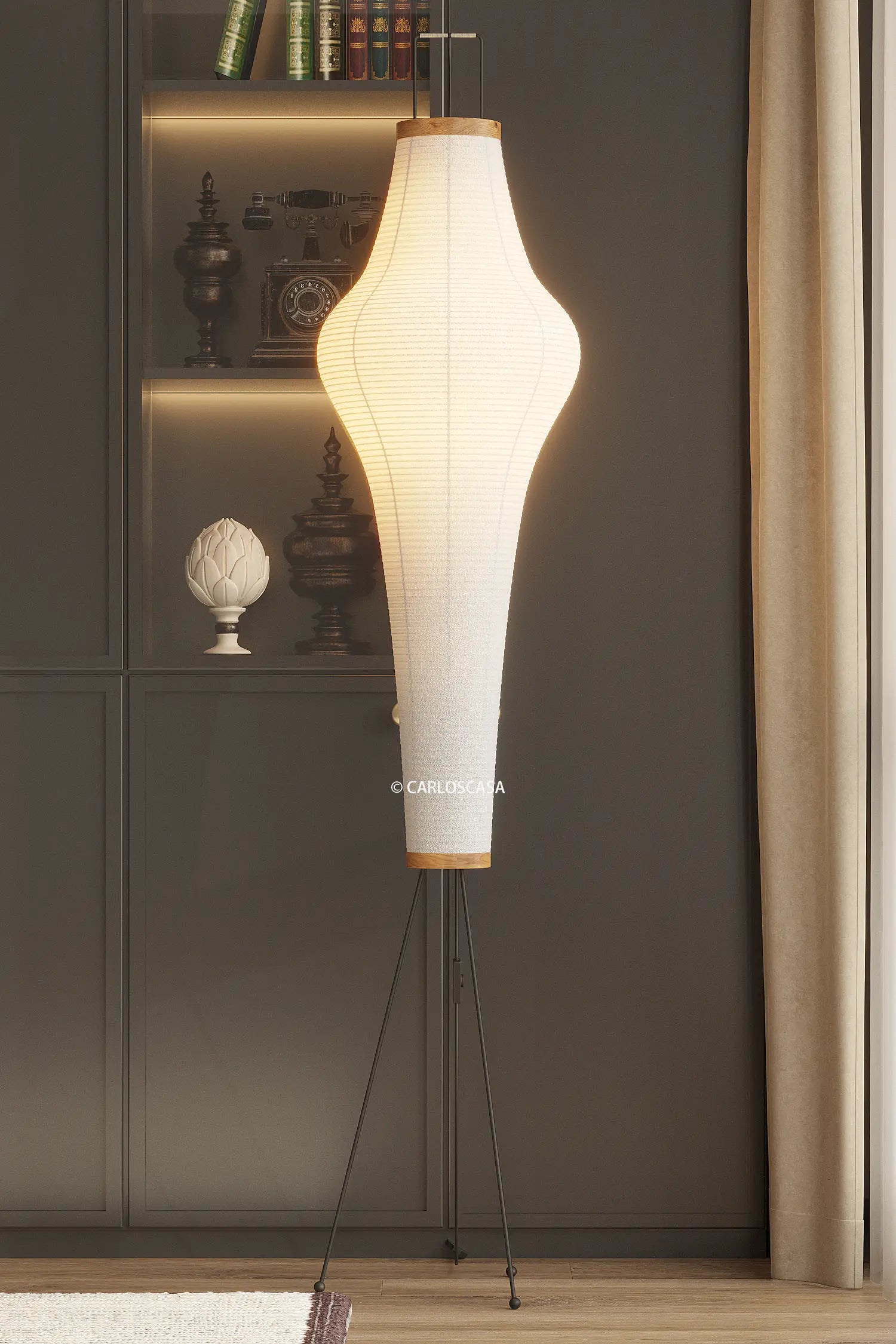 Mid Century Modern Vintage Paper Lantern Isamu Noguchi Floor Lamp Mid Century Modern Vintage Paper Lantern Isamu Noguchi Floor Lamp