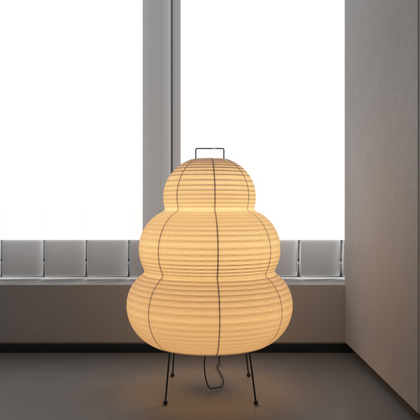 Isamu Noguchi Light Sculpture Akari 24N 25N Floor Table Lamp in Washi Paper