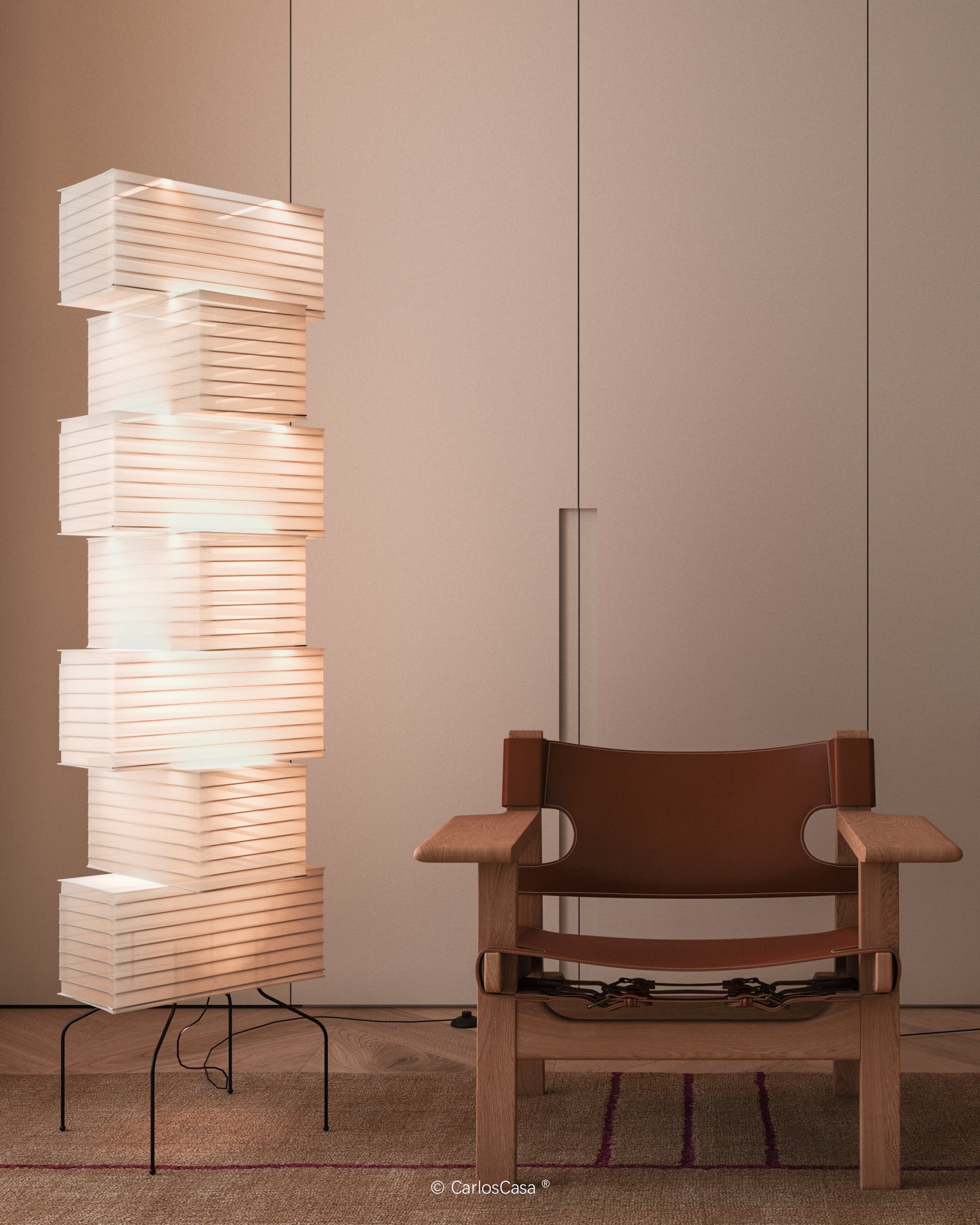 Isamu Noguchi Akari Mid Century Light Sculpture UF4 L10 Style Floor Lamp