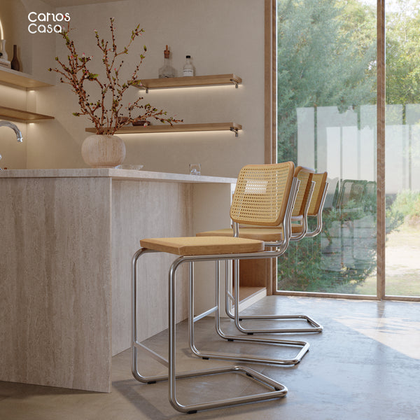 Marcel Breuer Cane Counter/ Bar Stool