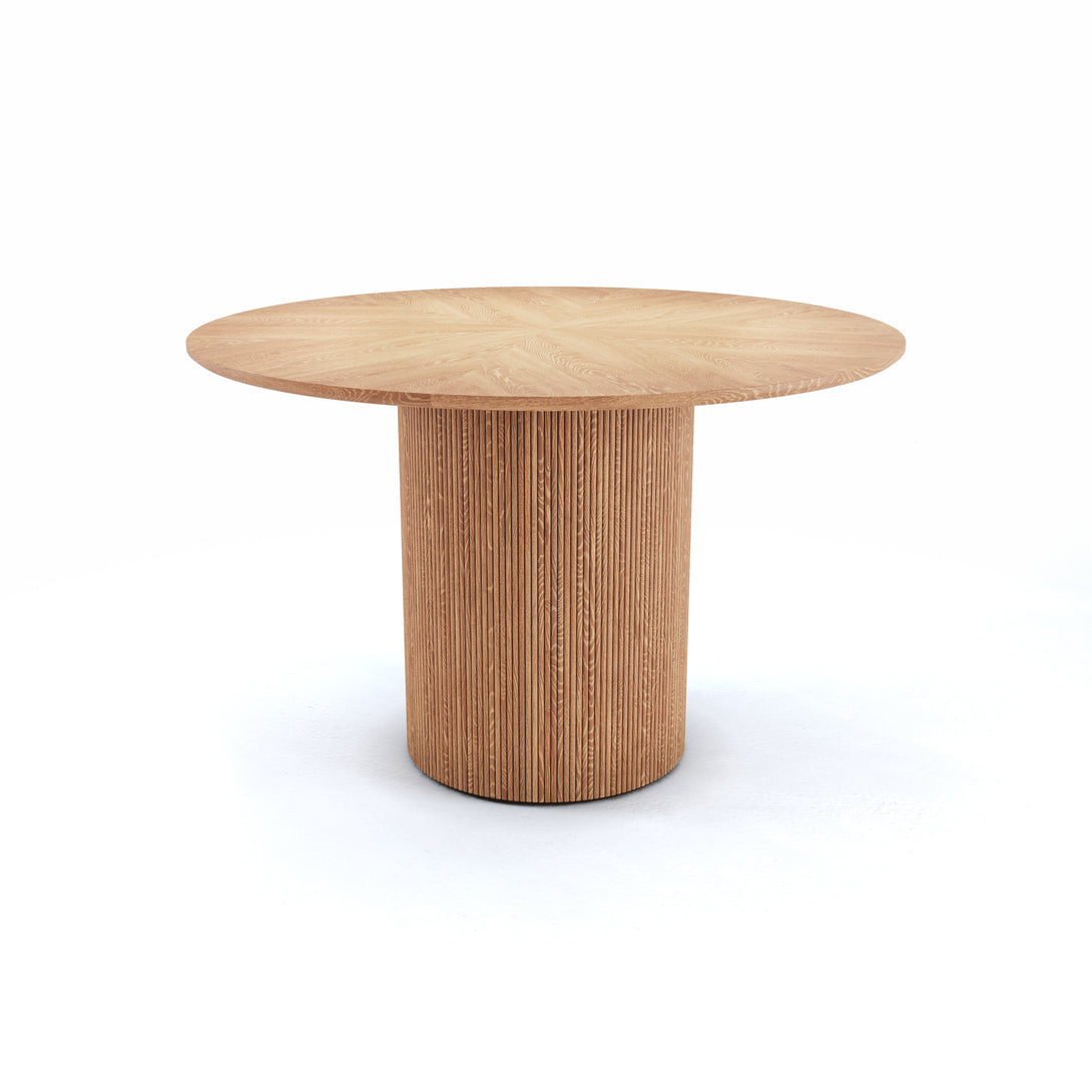 Carlos CASA ø46 Inches Round Dining Table 03 in Oak Solid Wood