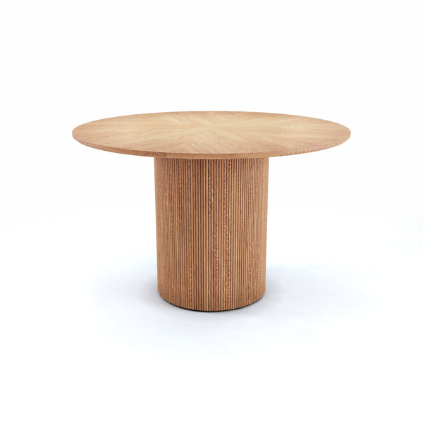 Carlos CASA ø46 Inches Round Dining Table 03 in Oak Solid Wood
