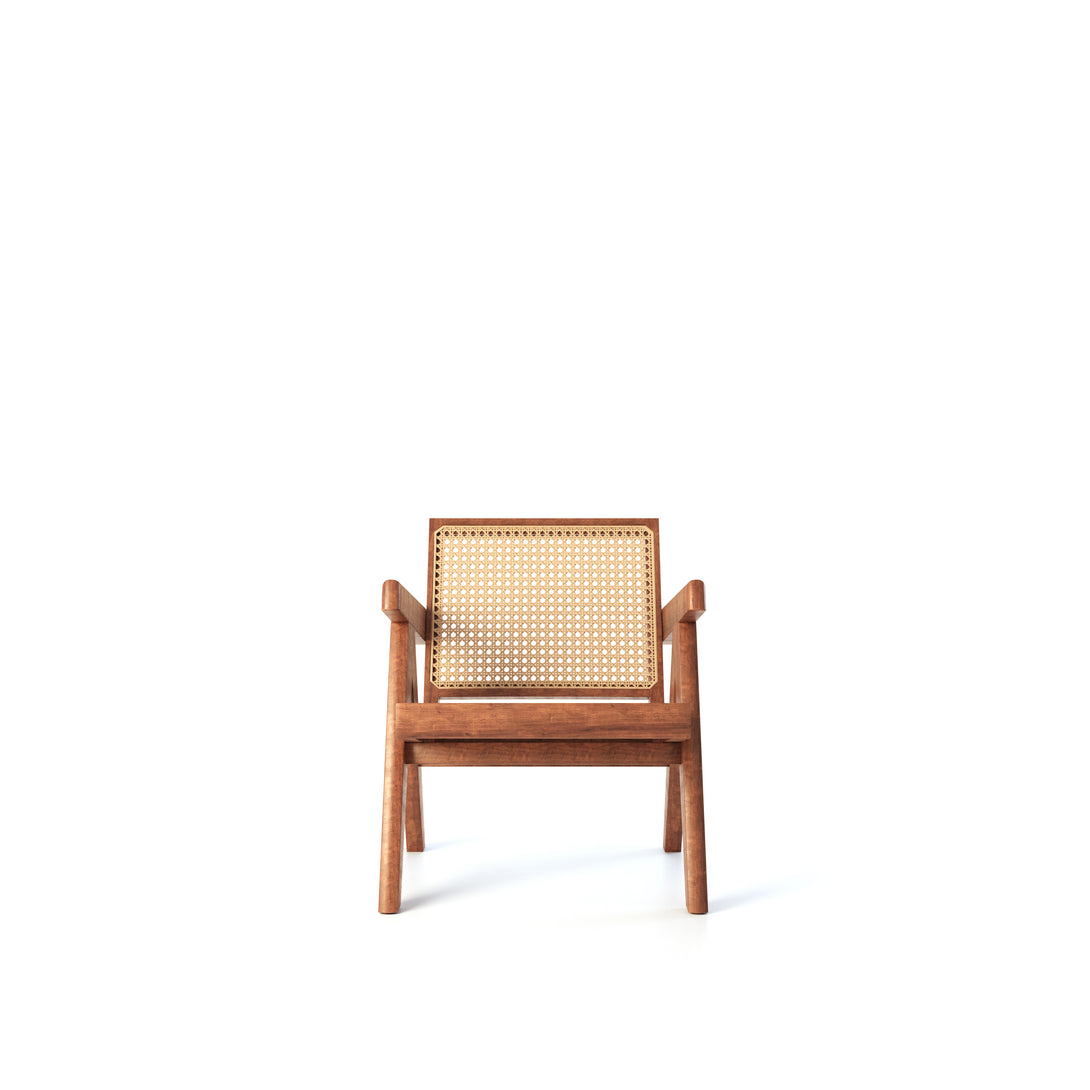 CarlosCasa Furniture Pierre Jeanneret Chandigarh Solid Teak Wood Lounge Easy Armchair For Mid-Century Modern Living Room Decor