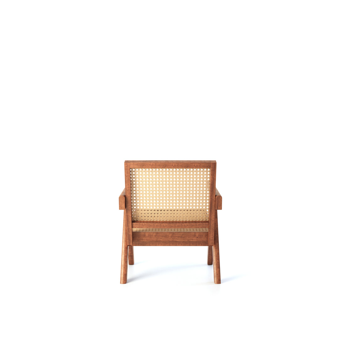 CarlosCasa Furniture Pierre Jeanneret Chandigarh Solid Teak Wood Lounge Easy Armchair For Mid-Century Modern Living Room Decor