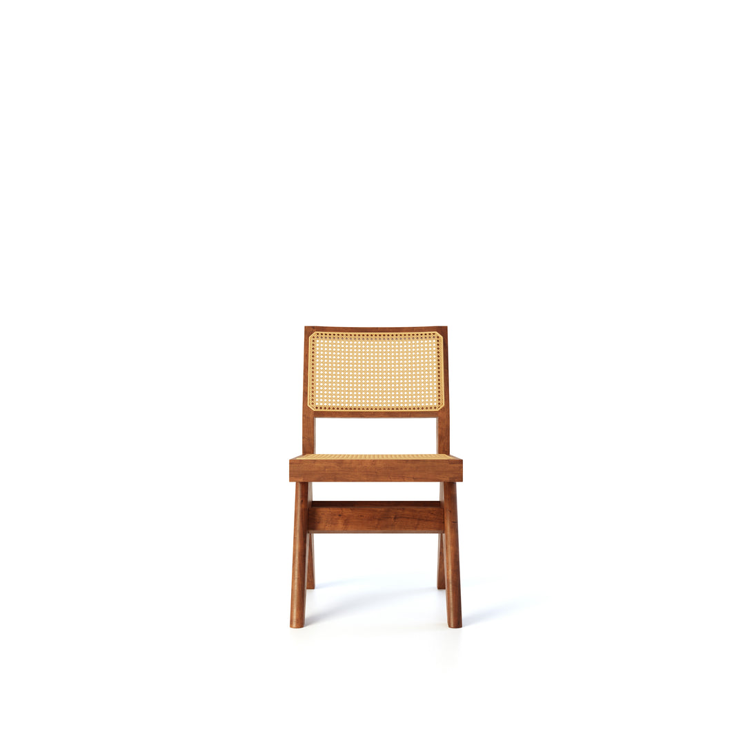 CarlosCasa Furniture Pierre Jeanneret Chandigarh Solid Teak Wood Accent Chair For Mid-Century Modern Living Room Decor