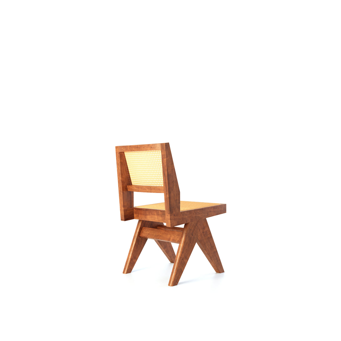 CarlosCasa Furniture Pierre Jeanneret Chandigarh Solid Teak Wood Accent Chair For Mid-Century Modern Living Room Decor