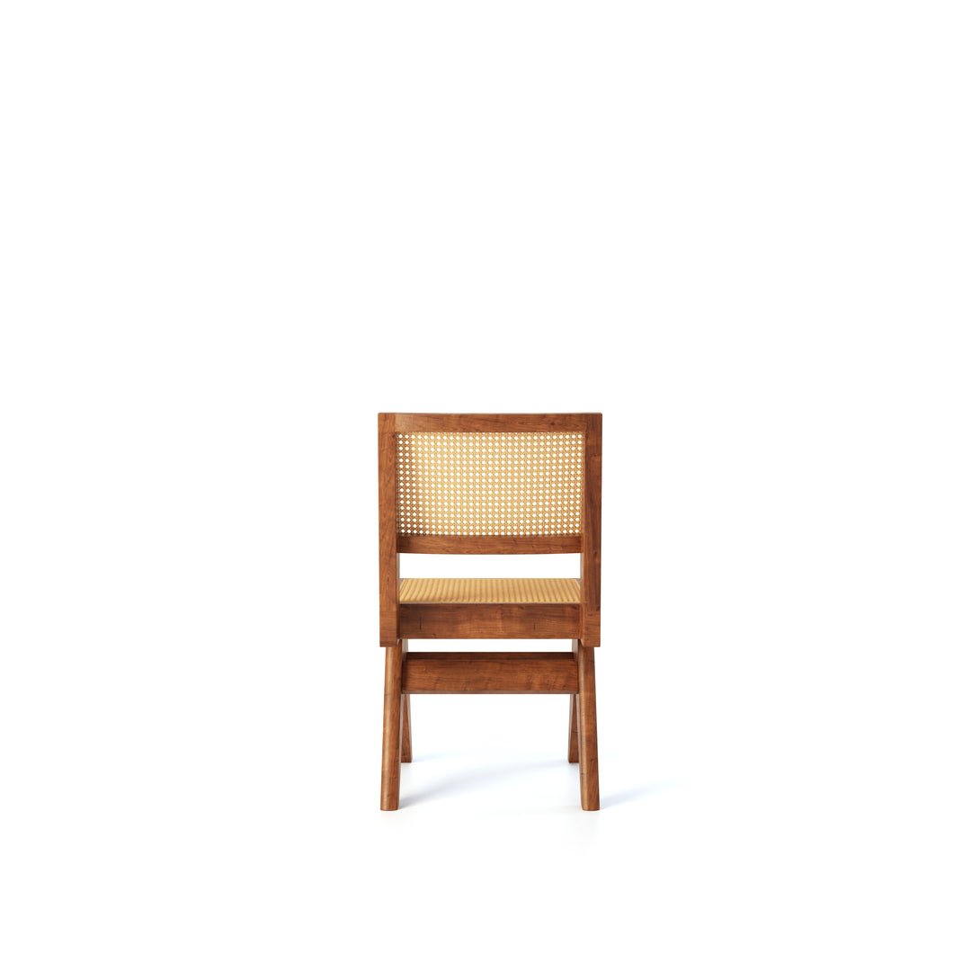 CarlosCasa Furniture Pierre Jeanneret Chandigarh Solid Teak Wood Accent Chair For Mid-Century Modern Dining Room Decor