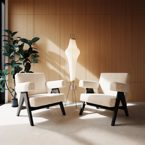 Pierre Jeanneret Capitol Complex Living Room Armchairs Set of 2