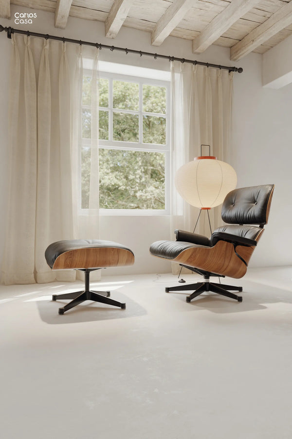 Eames Style Lounge Chairs with Ottoman