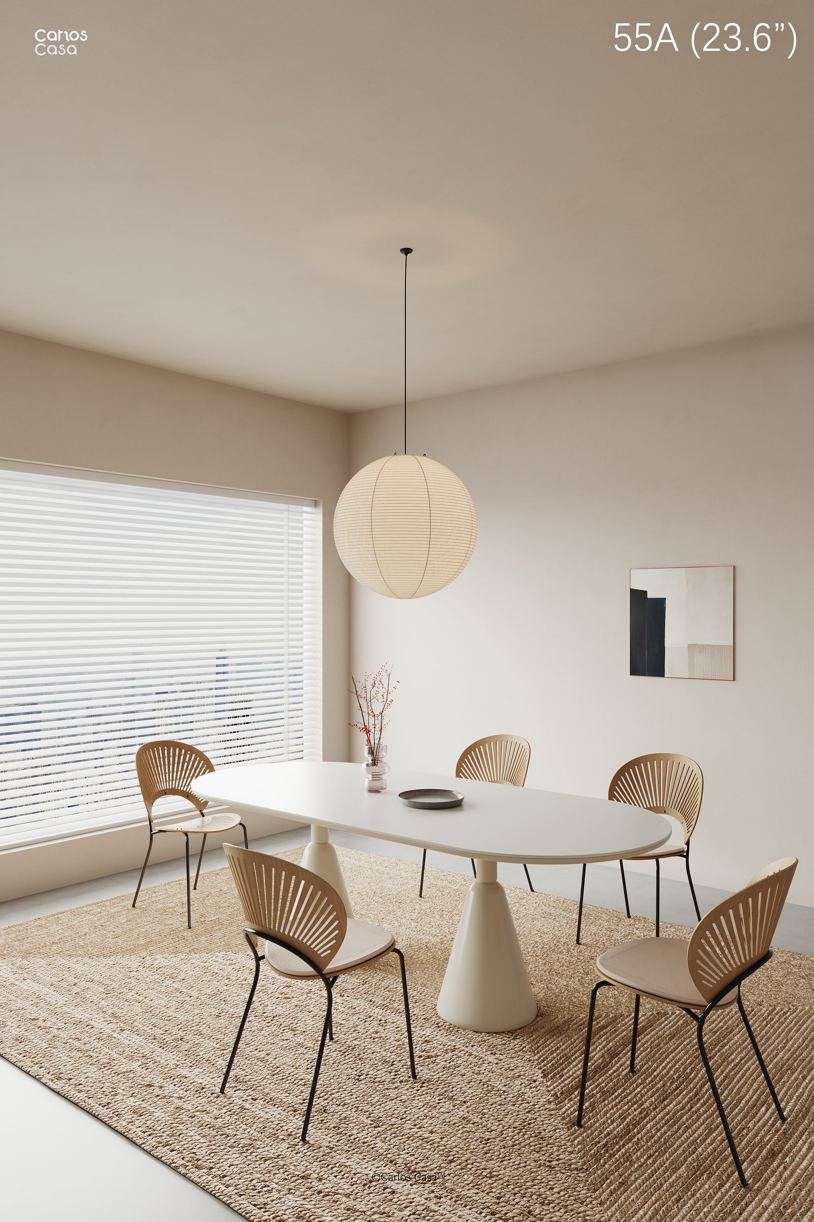 Akari Paper Pendant Lamp 55a