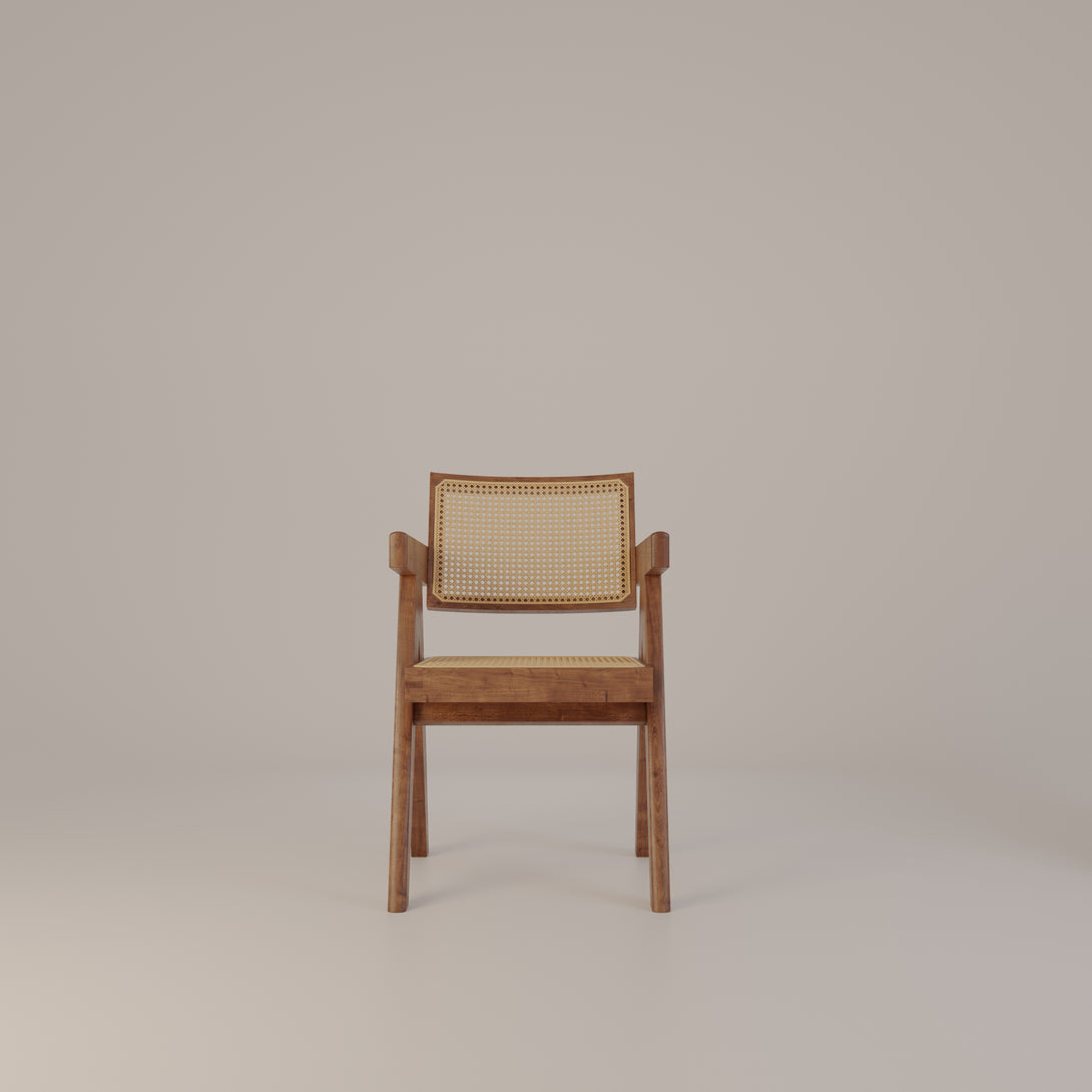 CarlosCasa Furniture Pierre Jeanneret Chandigarh Solid Teak Wood Armchair For Mid-Century Modern Dining Room Decor